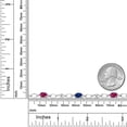 thumbnail image 3 of Gem Stone King 925 Sterling Silver Red Created Ruby and Blue Created Sapphire and Round White Lab Grown Diamond Tennis Bracelet for Women (3.34 Cttw, Gemstone Birthstone, Oval 6X4MM, 7.25 inches), 3 of 4