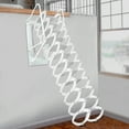 thumbnail image 2 of Peakora Folding Attic Ladder White Max. 881.85lbs 12 Steps Loft Telescoping Ladder Wall Mounted Folding Pulldown Stairs, 2 of 22