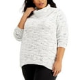 thumbnail image 5 of Calvin Klein Womens 3-Tone Pullover Sweater, Grey, Plus Size, 0X, 5 of 5