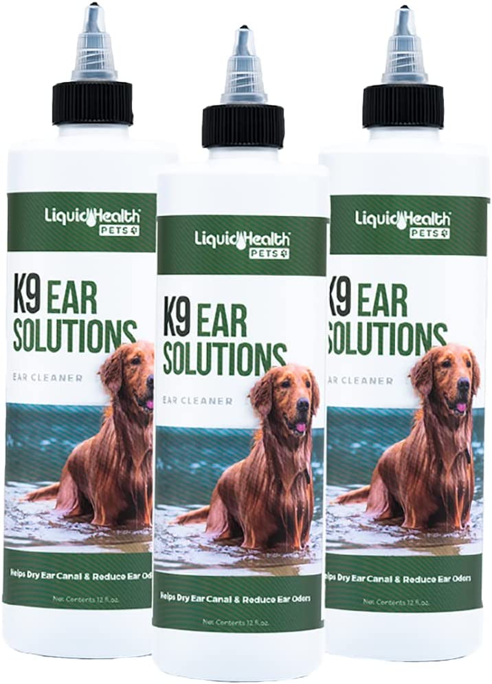 LIQUIDHEALTH K9 Dog Ear Cleaner Solution Ear Cleaning Drops with Boric