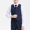 thumbnail image 3 of WOYY Boys Formal Outfits Party Long Sleeve Shirt Blazer Vest Pants Tie 5Pcs Set, 3 of 3