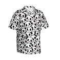 thumbnail image 2 of Uemuo Cute Panda Printed Regular Fit Short Sleeve Casual Hawaiian Shirt for Men,Aloha shirt,Tropical shirt,Floral print shirt,Vacation Beach shirt-Small, 2 of 9