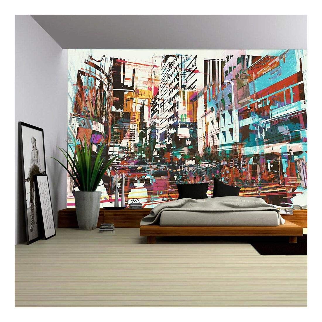 Wall26 Illustration Abstract Art of Cityscape,Illustration Painting