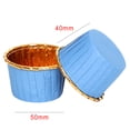 thumbnail image 3 of 50pcs Cupcake Cups Disposable Muffin Liners Small Baking Cups Round Aluminum Foil Cake Desserts Trays Containers blue gold, 3 of 5