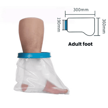Adult Waterproof Bath/Shower Foot Cover Protector for Leg Cast, 28cm Long PP Silicone Material, Reusable Non-Slip Cast Protection Sleeve for Showering, Post-Surgery, Injury Recovery