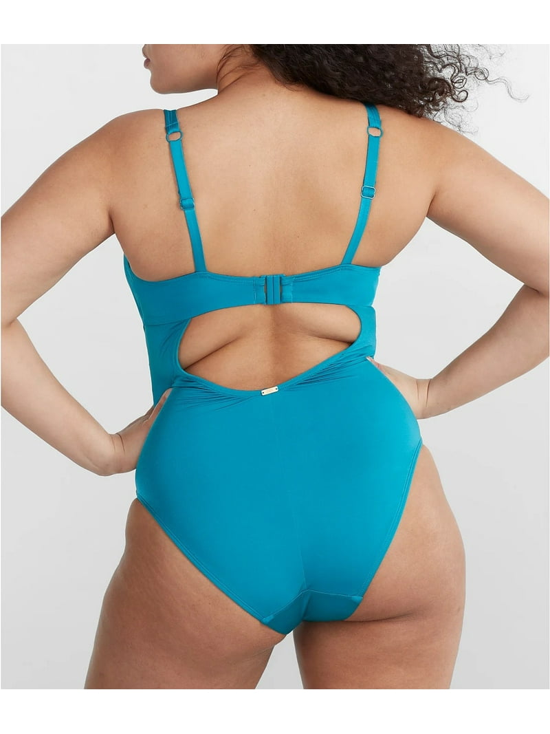 Panache TEAL Mykonos Wrap Underwire One-Piece Swimsuit, US 32J, UK