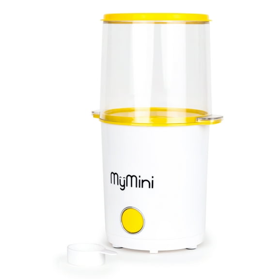 MyMini 8-Cup Hot Air Electric Popcorn Popper and Bowl, 800 Watts, White & Yellow