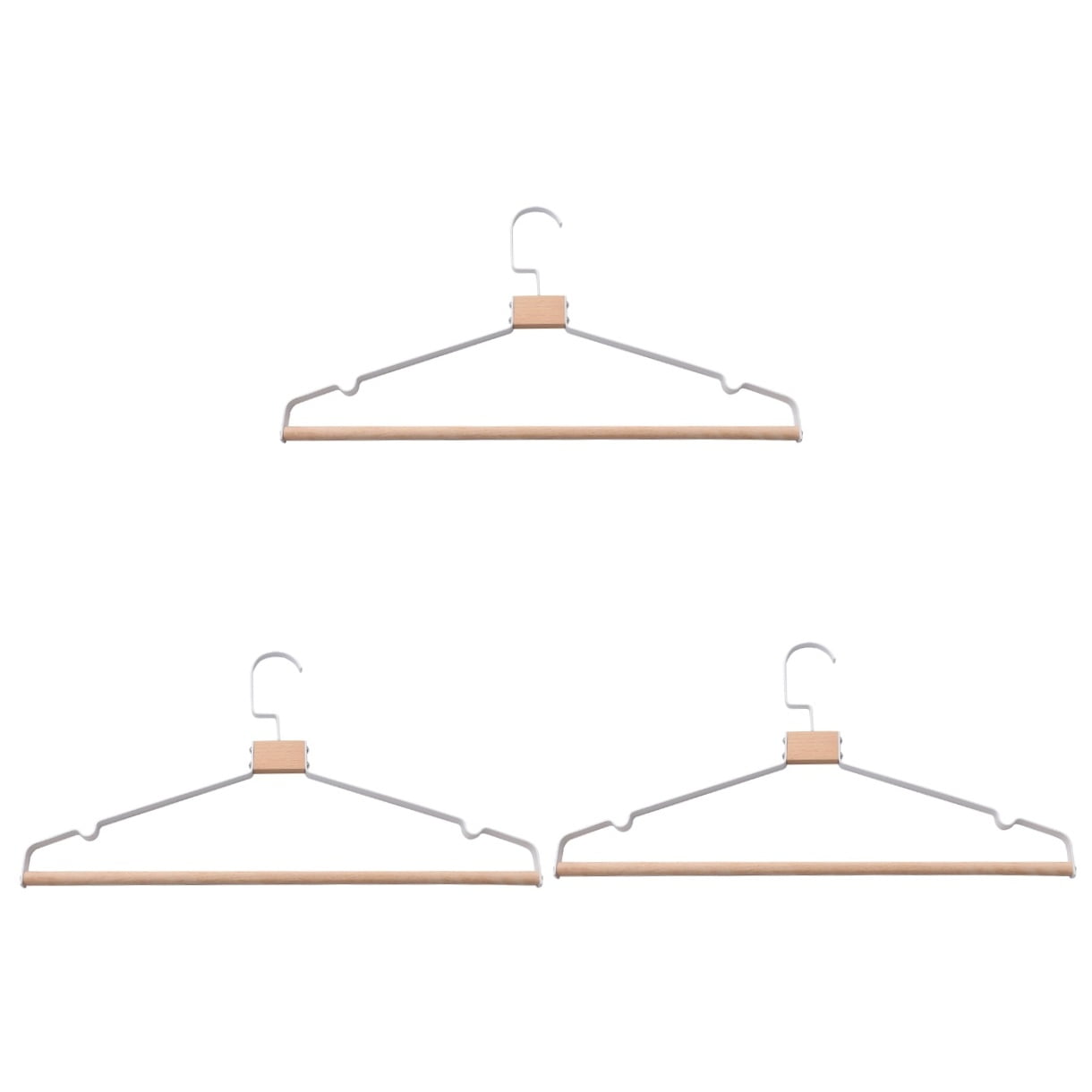 WRISTBIQUE 3Pcs Thickened White 360 Degree Rotatable Hangers for Clothes Rack