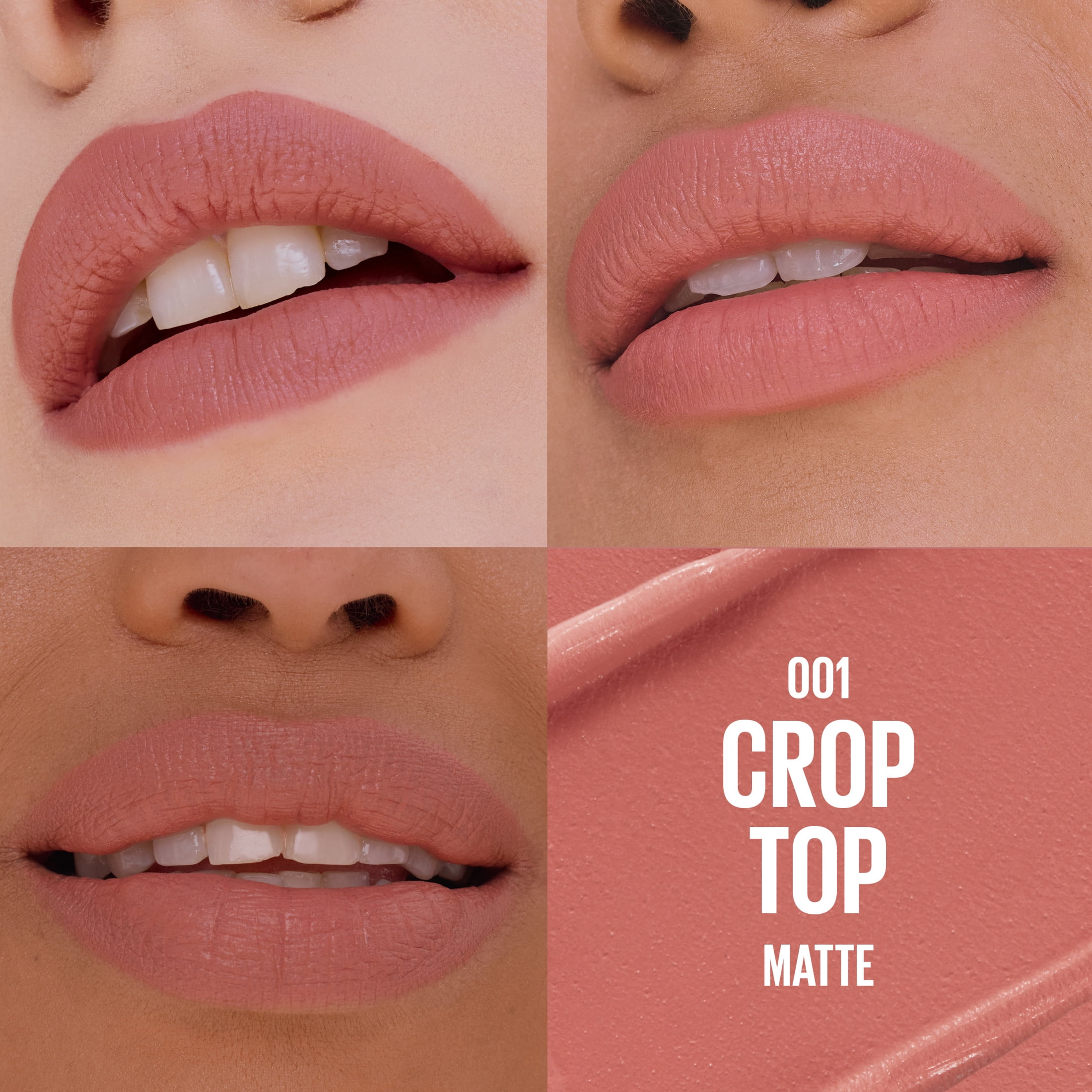 Maybelline Serum Lipstick, Matte Finish, Oil-Blend and Hyaluronic Acid, 001 Crop Top, 0.12 oz