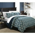 thumbnail image 2 of Chic Home Elisha 7-Piece Reversible Pleated Duvet Cover Set, Queen, Navy, 2 of 4