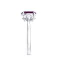 thumbnail image 4 of Rosec Jewels 1.75 CT Rhodolite and Diamond Ring, 6X8 MM Oval Cut Rhodolite Solitaire Ring, Marquise Cut Diamond Trio Ring, 925 Sterling Silver, US 5.00, 4 of 9