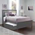 thumbnail image 1 of Mission Queen Platform Bed with Matching Footboard & Storage Drawers in Grey, 1 of 8