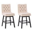 thumbnail image 1 of CorLiving Leilani Modern Tufted Indoor Counter Height Bar Stools with Back and Wood Legs - Set of 2, 1 of 9