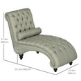 thumbnail image 3 of HOMCOM Chaise Longue Intérieure Capitonnée avec Coussin pour Salon Beige, 3 of 10