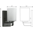 thumbnail image 6 of League Collection One-Light Matte Black and Etched Glass Modern Farmhouse Bath Vanity Light, 6 of 6