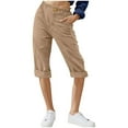thumbnail image 2 of tarylea Capri Pants for Women Elastic Waist Knee Length Pants Casual Lightweight Breathable Summer Cropped Pants, 2 of 4