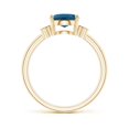 thumbnail image 2 of ANGARA Natural 2.25 ct London Blue Topaz Ring with Diamond Accents in 14K Yellow Gold for Women (Size-9x7mm) | Anniversary, Jewelry Gift for Women | Natural London Blue Topaz Ring, 2 of 9