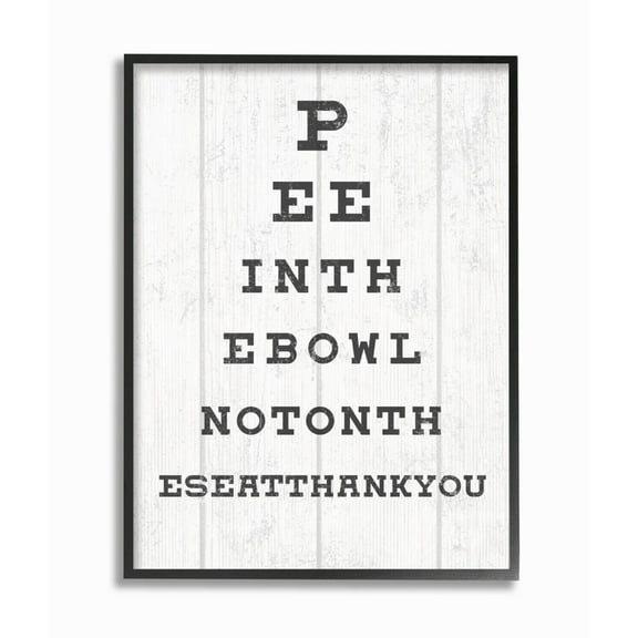 Stupell Industries Bathroom Seeing Eye Chart Pee In the Bowl Phrase Designed by Daphne Polselli
