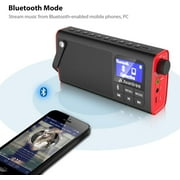 Avantree SP850 Rechargeable Portable FM Radio with Bluetooth Speaker and SD Card MP3 Player 3-in-1, Auto Scan Save, LED Display, Small Handheld Pocket Battery Operated Wireless Radio (No AM)