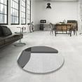 thumbnail image 3 of Ahgly Company Indoor Round Patterned Platinum Silver Gray Area Rugs, 8' Round, 3 of 6