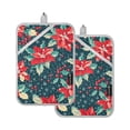 thumbnail image 7 of Yayeee Pot Holders Kitchen Heat Resistant with Pocket 7"x9.8" Cotton Oven Cooking Hot Pads, Christmas Themed Leaves, 7 of 7