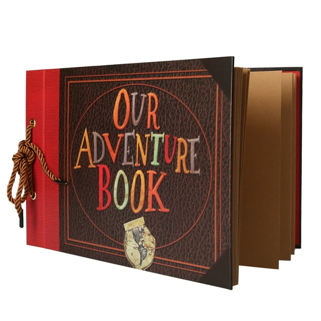 Álbum de aventuras personalizable con 40 páginas de papel kraft, 6 postales vintage y 4 adhesivos, tamaño 29.5x19.2x2 cm. ¡Crea recuerdos únicos a tu estilo!