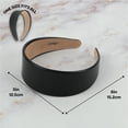 thumbnail image 5 of Motique Accessories 2 inch Vegan Leather Headband for Women (Black, One Size), 5 of 5
