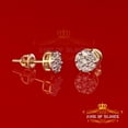 thumbnail image 3 of King of Bling's 10K Real Yellow Gold with 0.50 CT Real Diamond Men's /Womens Round Stud Earrings, 3 of 12