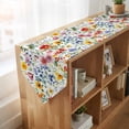 thumbnail image 4 of Leaf Flower Table Runner Linen Burlap Table Runner 72 Inches Long Plant Floral Garden Leaf Spring Summer Dresser Scarves for Kitchen Island Coffee Dining Party Wedding Banquet Holiday Decor 14"x72", 4 of 8