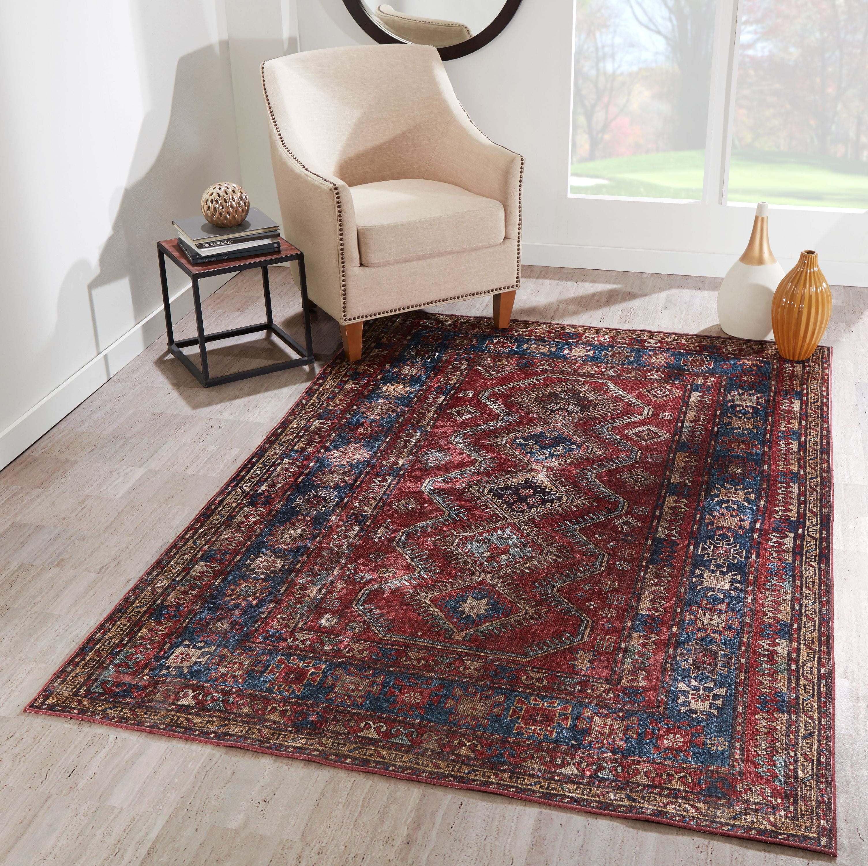 Momeni Karachi Polyester Burgundy Area Rug 2 X 3 Walmart Com