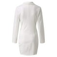 thumbnail image 4 of Vestido tipo blazer para mujer, elegante vestido tipo blazer de negocios con doble botonadura, otoño-invierno, tallas grandes, manga larga, escote en V, vestido tubo sexy, minivestido tipo, 4 of 6