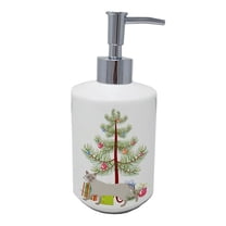 Carolines Treasures CK4727SOAP 7 x 3.5 in. Unisex Thai Lilac Cat Merry Christmas Ceramic Soap Dispenser
