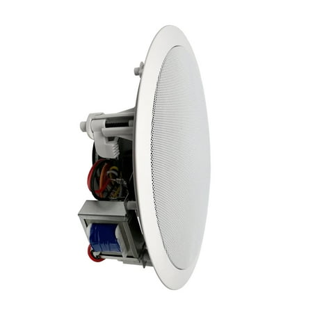 Pyle PDIC83T 8 Inch 70 Volt 600 Watt In Ceiling Wall Low Profile Speaker System