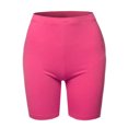 thumbnail image 2 of A2Y Women's Basic Solid Premium Cotton Mid Thigh High Rise Biker Bermuda Shorts Fuchsia XL, 2 of 5