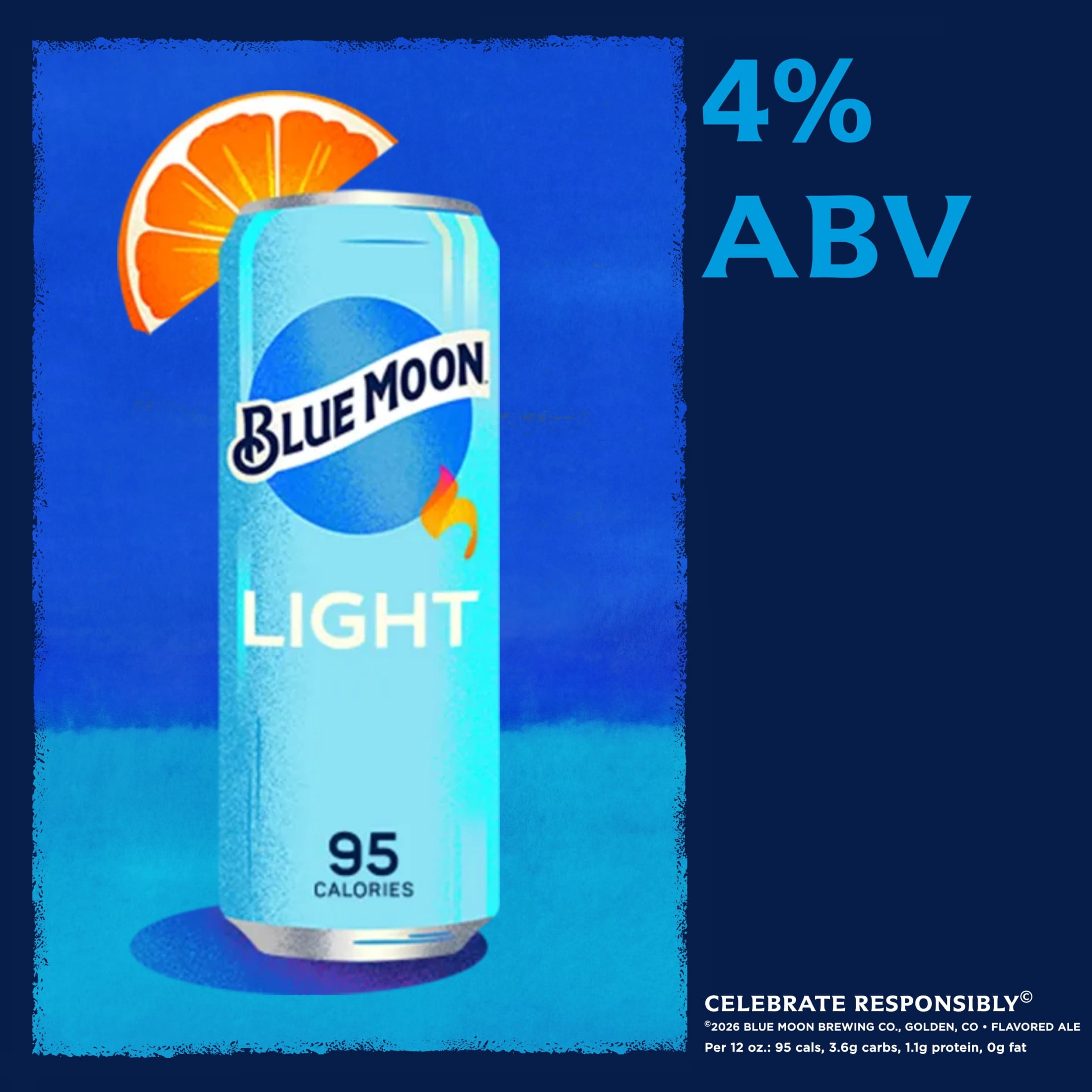 Blue Moon Light Craft Beer, 12 Pack, 12 fl oz Aluminum Cans, 4% ABV