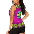 thumbnail image 3 of Lsque Geometry Dash Printed Workout Tank Tops for Women, Athletic Sports Tank Tops, Compression Sleeveless Dry Fit Shirts,Sleeveless Yoga Shirt-Large, 3 of 9