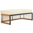 thumbnail image 4 of SAFAVIEH Bola Backless Rattan Outdoor Patio Bench, Natural/Beige, 4 of 12