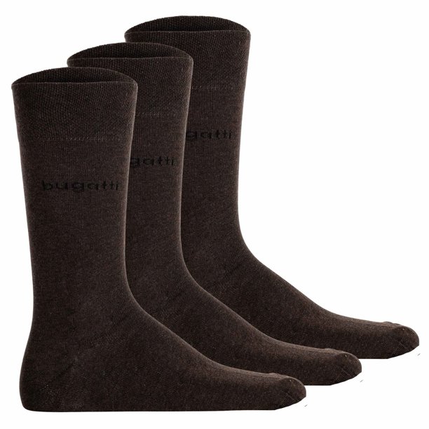 bugatti calcetines de hombre, paquete de 3 - Calcetines Algodón Suave Uni Basic
Marrón 39-42