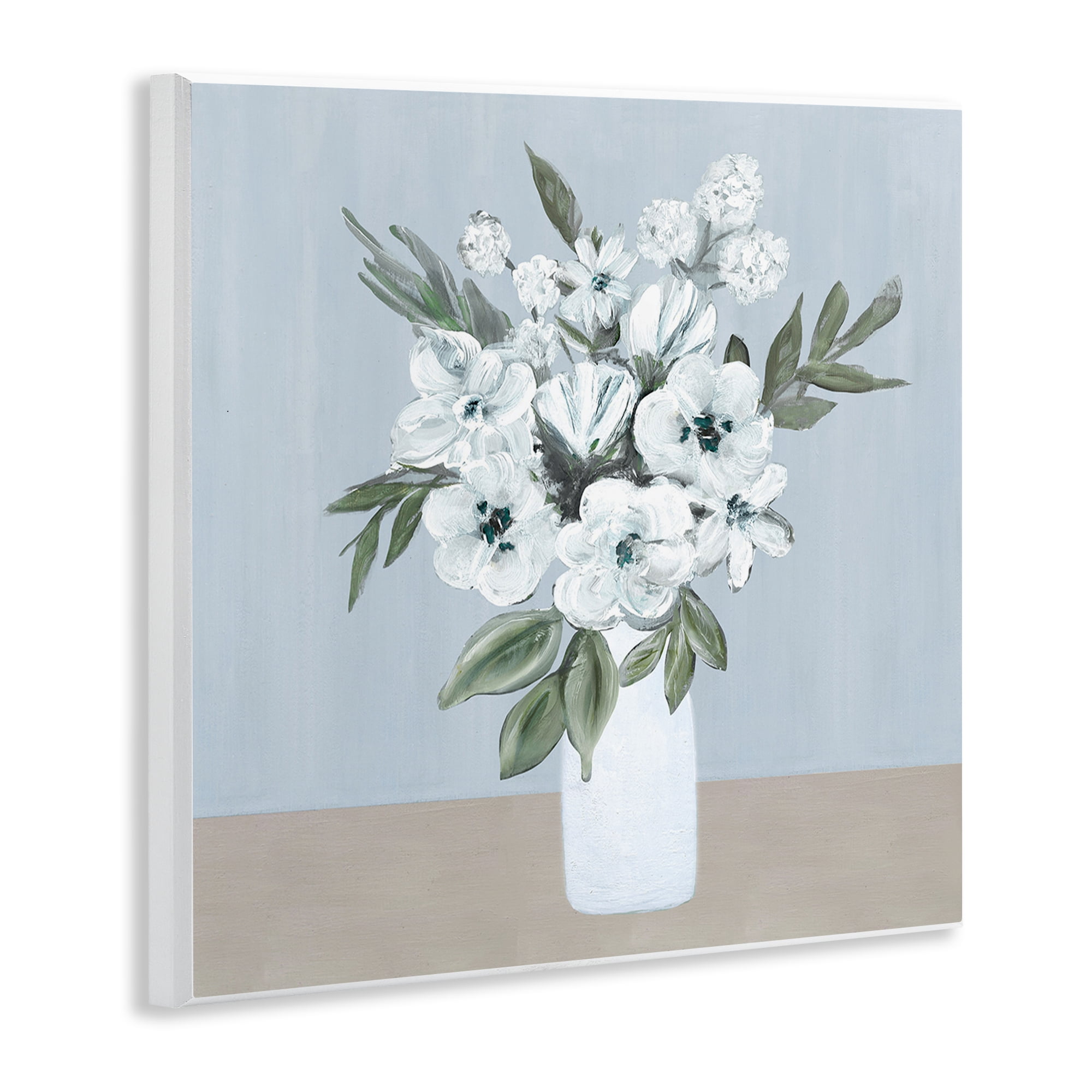 Stupell Industries Cerulean & White Blooms Wall Plaque Art, design by Marilyn Dunlap