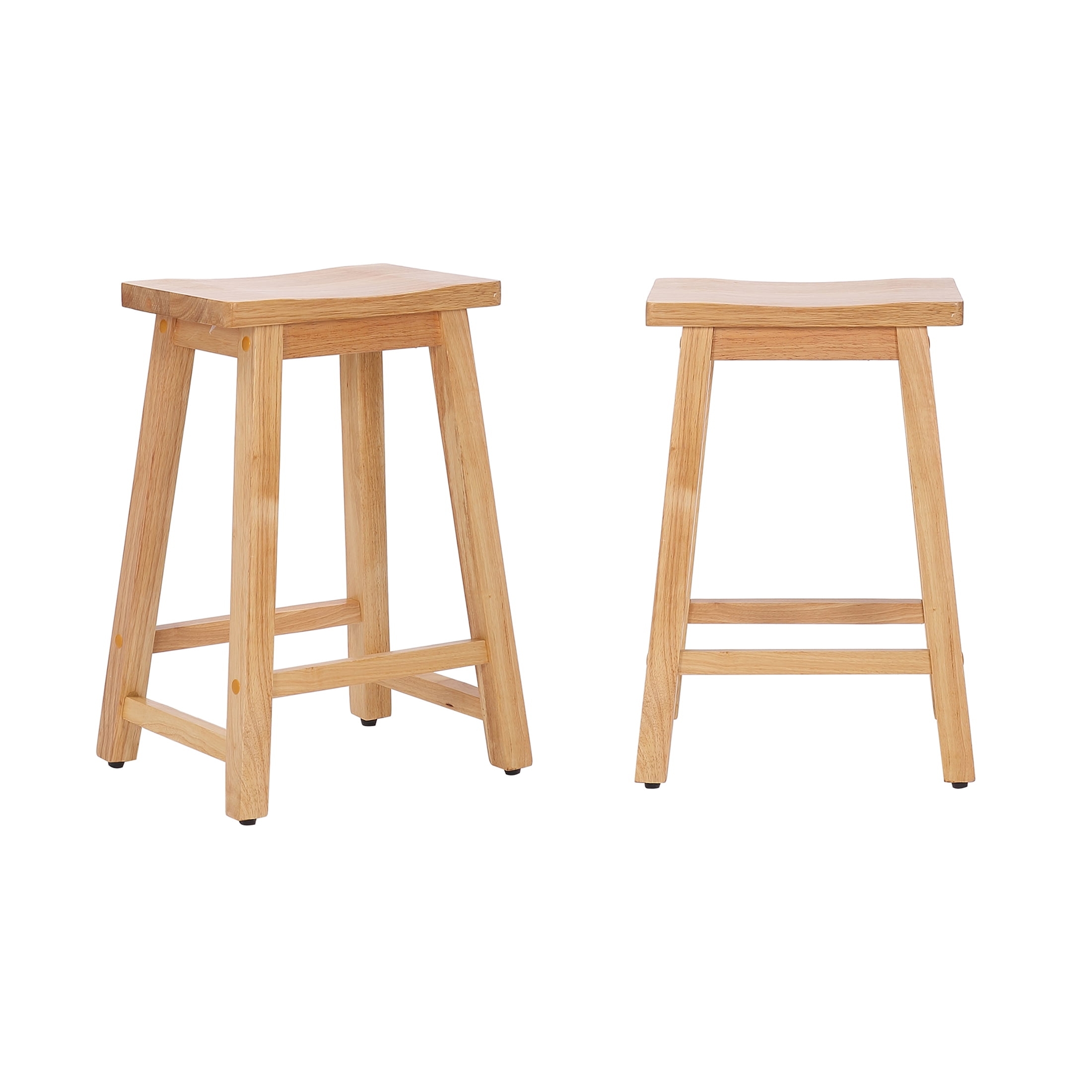 WestinTrends Reed 24 Inch Saddle Bar Stools Set of 2, Solid Wood