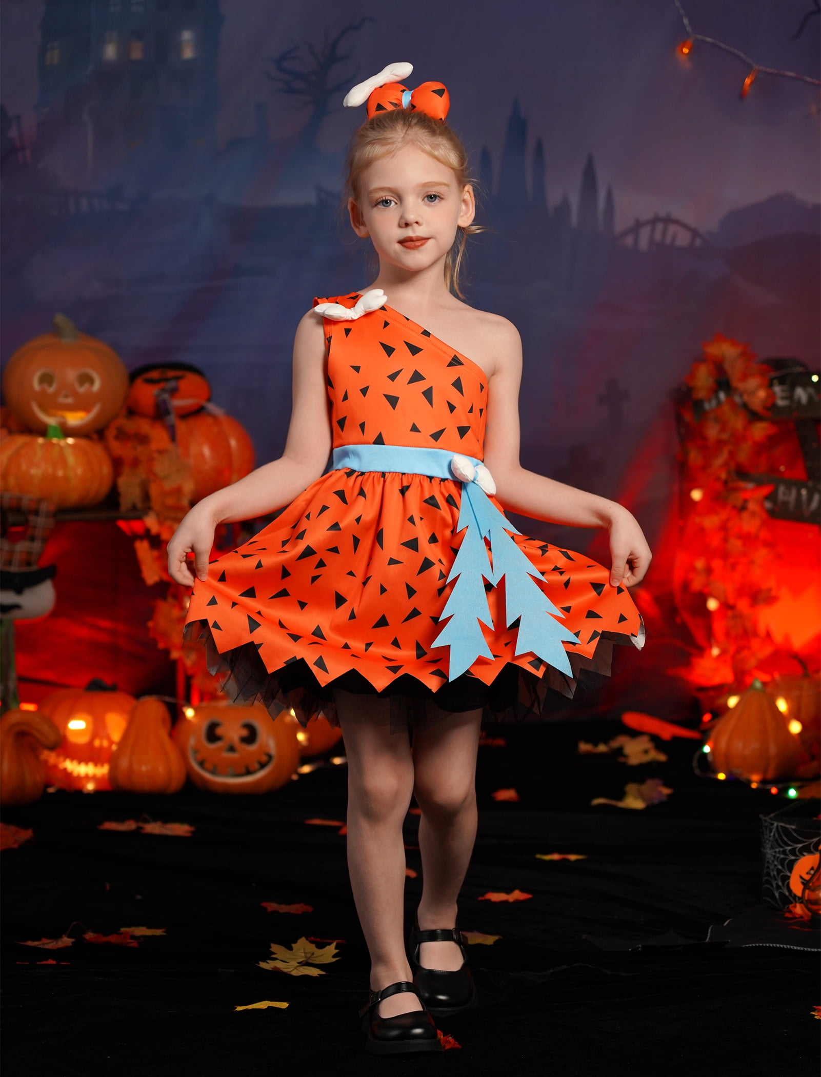 IWEMEK Girls Dress Cosplay Cavegirl Costume for Infant Girl Cute Casual Summer Comfy Tutu Stone Age Themed Birthday Outfit