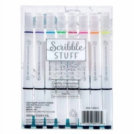 Scribble Stuff 8ct Doubled Ended Highlighter Marker/Fine Tip Pen