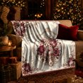 thumbnail image 3 of Ornate Baroque Floral Arrangement Autumn Leaves autumn celebration Accents, Warm Flannel Blanket for Cabin and Lodge, Festive autumn celebration Scene, Art Lovers autumn celebration Gift, 3 of 7