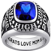 Freestyle, Guy's Classic Platinum Plated Celebrium Large Class Ring, High School or College Graduation