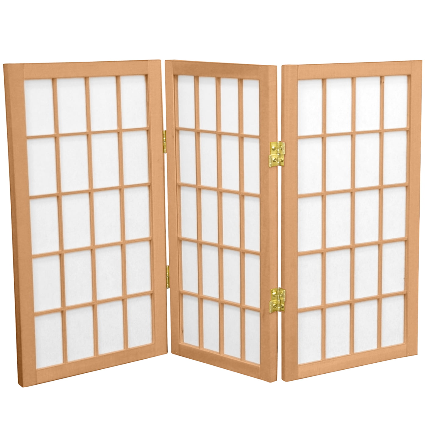 3 Panels Rosewood B Tall Desktop Window Pane Shoji Screen Oriental Furniture 2 ft