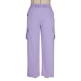 thumbnail image 6 of Women High Waist Cargo Pants Straight Leg Baggy Drawstring Trousers Workout Hiking Cargo Pants with Zipper Pockets, 6 of 8