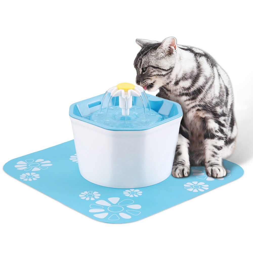 Automatic Cat Dog Pet Water Fountain Bowl Drinking Flower Water