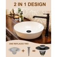thumbnail image 2 of Fransiton Tapón para fregadero de baño de 1,1 a 1,77 pulgadas, tapón de drenaje para fregadero emergente, tapón de drenaje antiobstrucción con recogedor de pelo desmontable, bronce oscuro, 2 of 8