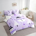 thumbnail image 3 of Manfei Winter Purple Snowman Bedding Comforter Set 7pcs, Merry Christmas Queen Bedding Sets, Teens Boys Girls Kids Reversible Queen Sheet Sets, Ultra Soft Home Decor, 3 of 7