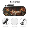 thumbnail image 3 of Honeii Cat Asleep Among Flowers Print Neoprene Glasses Case,Spacious for Sunglasses and Eyeglasses,Zipper Eyeglass Case With Belt Clip, 3 of 6